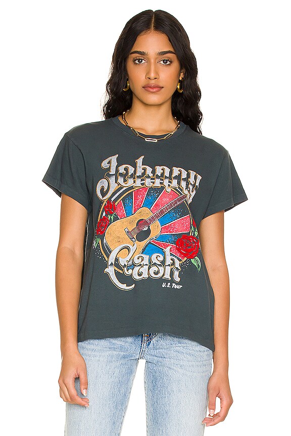 view 2 of 5 T-SHIRT GRAPHIQUE JOHNNY CASH MARTIN GUITAR TOUR in Vintage Black