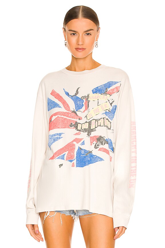 view 2 of 6 MANGA LARGA SEX PISTOLS ANARCHY IN THE UK in Dirty White