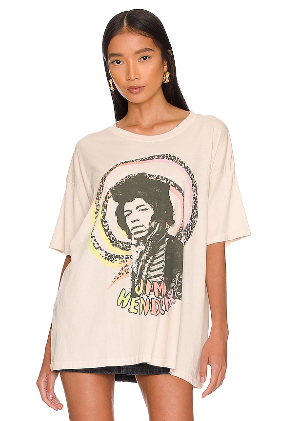 view 2 of 5 Jimi Hendrix Spiral Merch tee in Dirty White