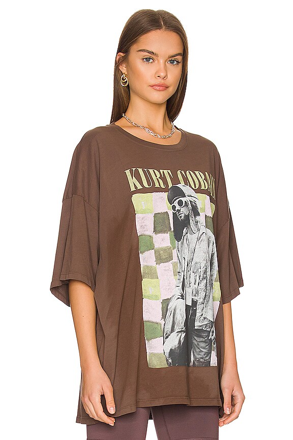 view 2 of 4 Kurt Cobain Checker Tee in Chocolate