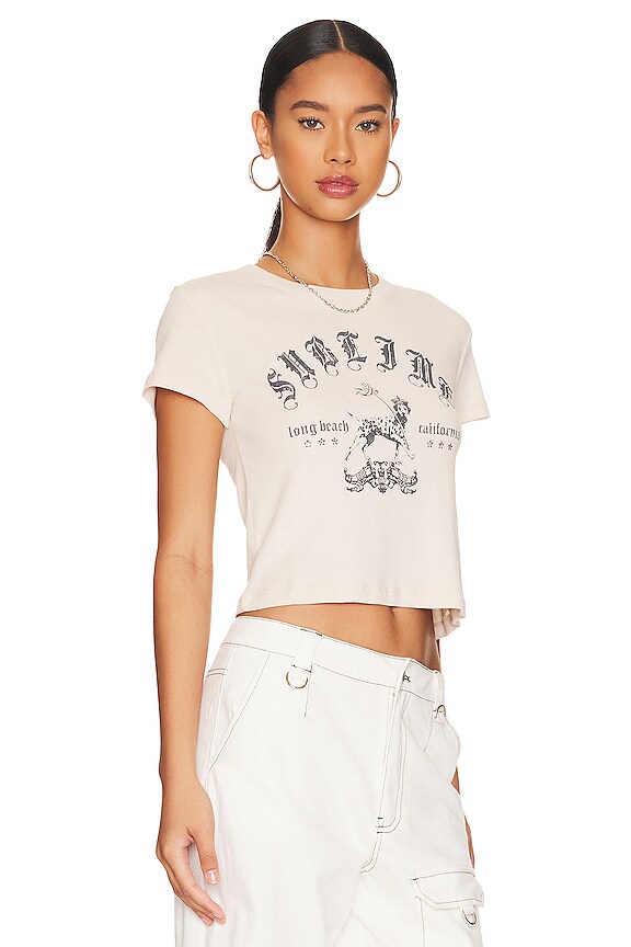 view 2 of 5 SUBLIME KING PUP SHRUNKEN 그래픽 티셔츠 in Dirty White