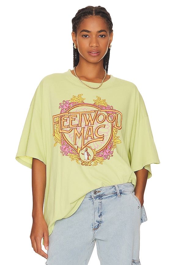 view 1 of 4 Fleetwood Mac Flower Crest Tee in Lily Green