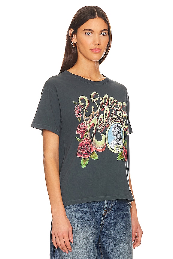 view 2 of 4 CAMISETA TIRANTES BOYFRIEND WILLIE NELSON ROSE FRAME in Vintage Black