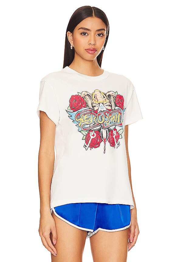 view 2 of 4 Aerosmith Permanent Vacation Reverse Tee in Vintage White