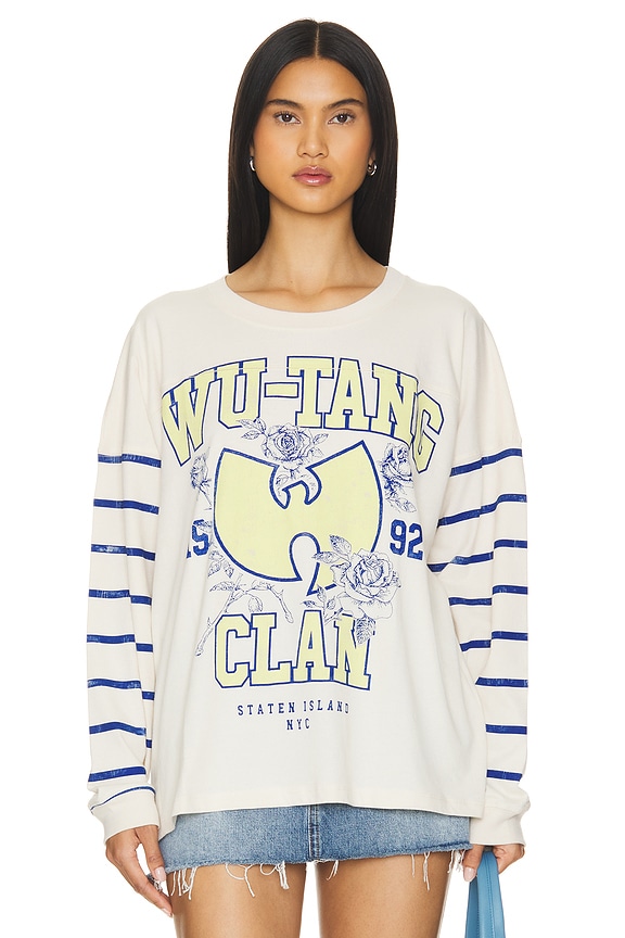 view 2 of 5 Wu-tang Clan Shaolin Varsity Long Sleeve in Dirty White