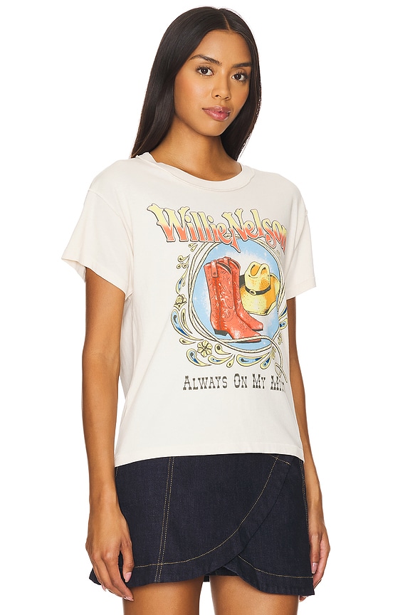 view 2 of 4 Willie Nelson Paisley Reverse Gf Tee Shirt in Dirty White