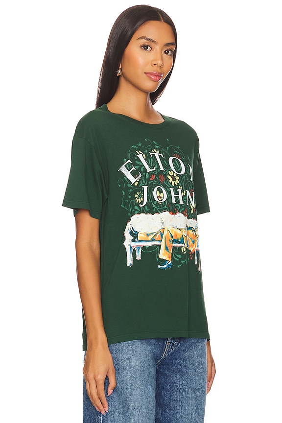 view 2 of 4 T-SHIRT ELTON JOHN FLORAL BOYFRIEND in Vintage Green