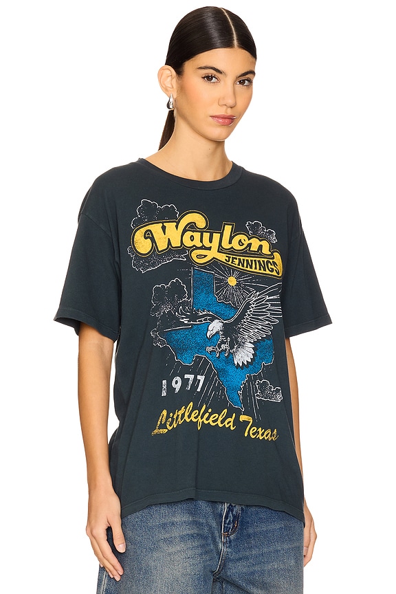 view 2 of 4 WAYLON JENNINGS LITTLEFIELD TEXAS WEEKEND 티셔츠 in Vintage Black