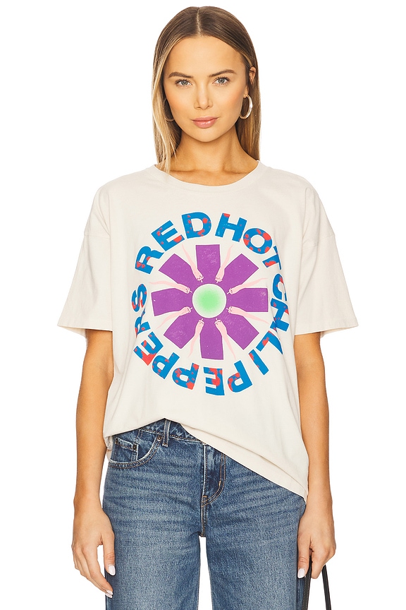 view 2 of 5 Red Hot Chili Peppers Freaky Styley Merch Tee in Dirty White