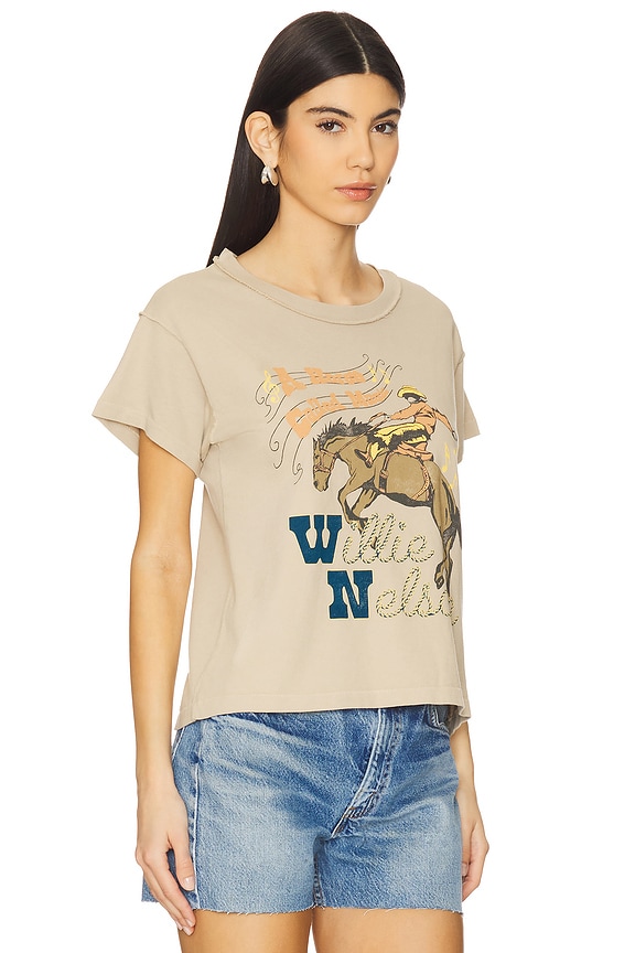 view 2 of 4 T-SHIRT WILLIE NELSON HORSE CALLED MUSIC REVERSE GF in Desert Sage