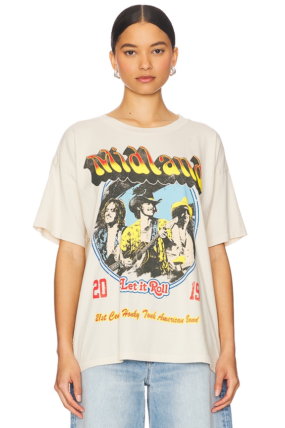 view 2 of 5 Midland Let It Roll Tour Merch Tee in Dirty White