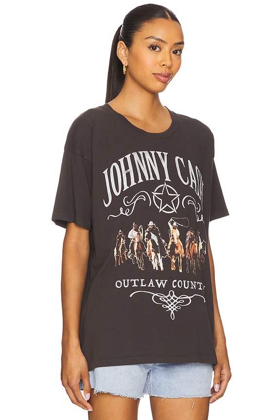 view 2 of 4 ФУТБОЛКА JOHNNY CASH OUTLAW COUNTRY MERCH in Reactive Black