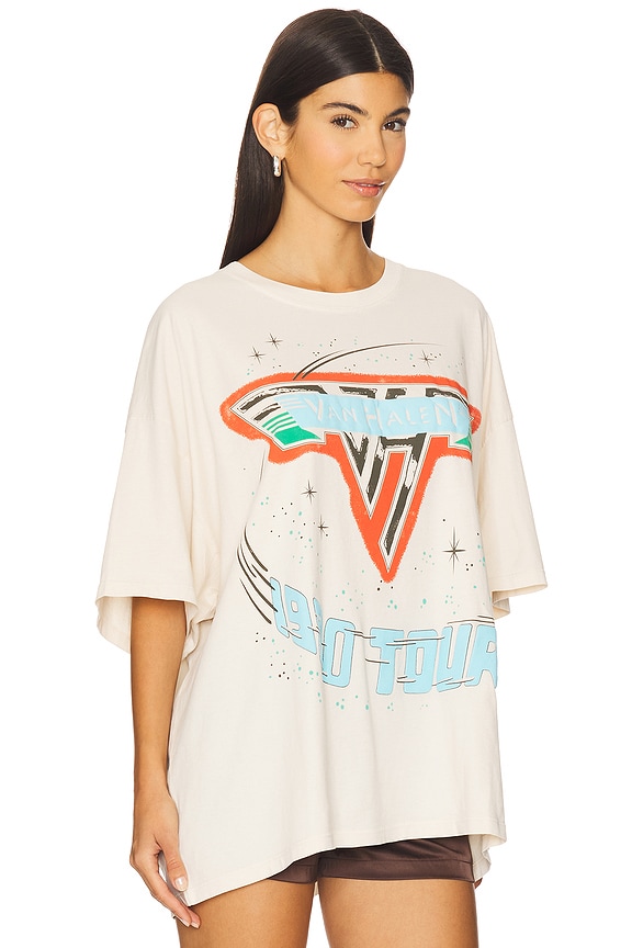 view 2 of 4 Van Halen 1980 Tour One Size Tee in Dirty White
