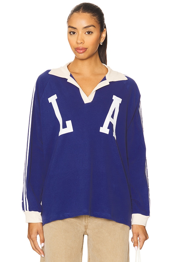 view 2 of 5 Los Angeles Stars Raglan Rugby Long Sleeve in Estate Blue