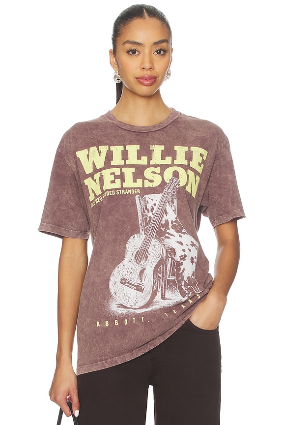 view 2 of 5 Willie Nelson Red Headed Stranger Weekend Tee in Brown Stone Acid
