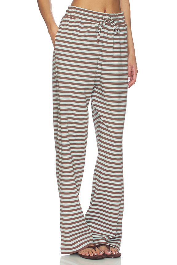 view 2 of 7 Striped Cotton Pants in Lake Day And Coco