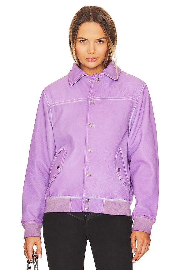 view 2 of 5 Coach Leather Overdye Jacket in Lavender Overdye
