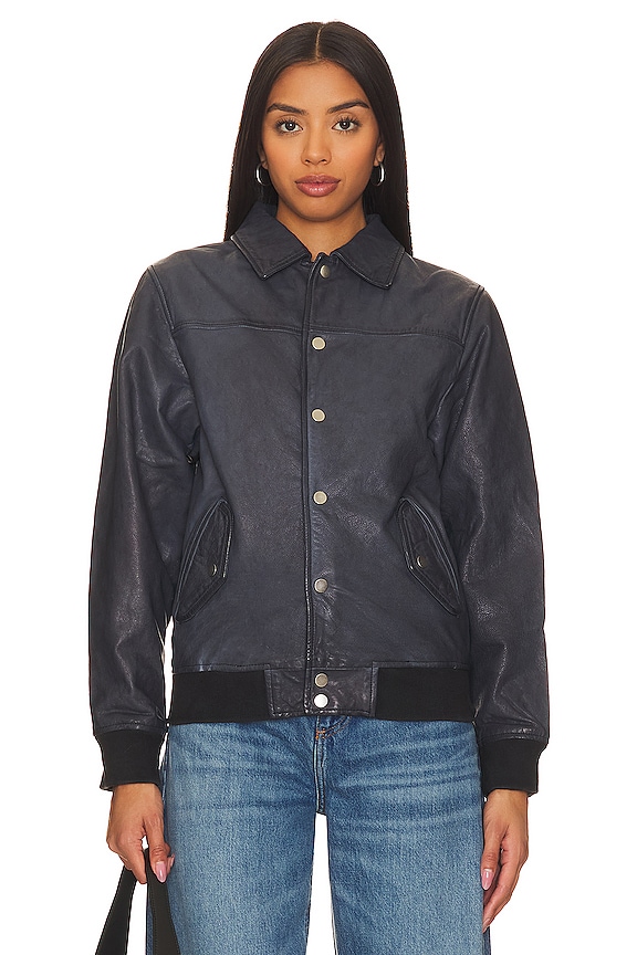 view 2 of 5 BOMBER OVERDYE EN CUIR COACH in Midnight