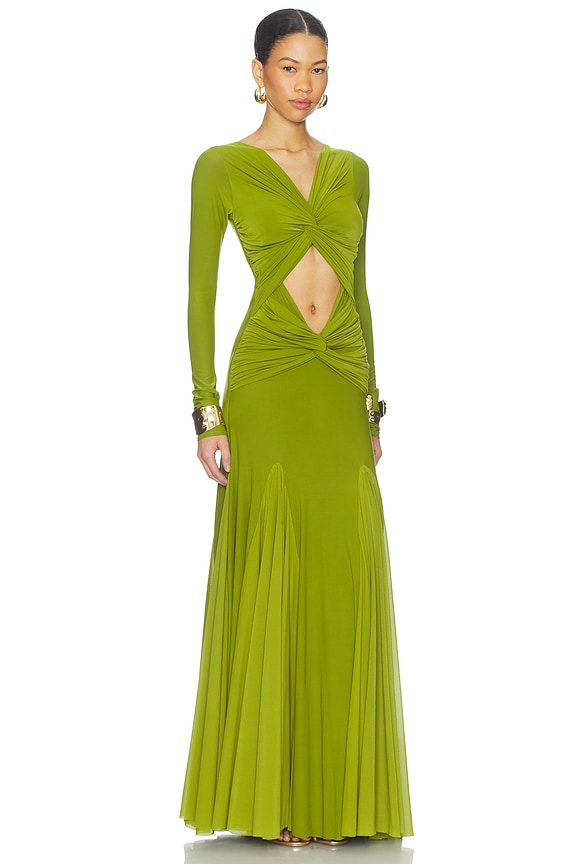 view 2 of 3 The Clea Dress in Lime Green