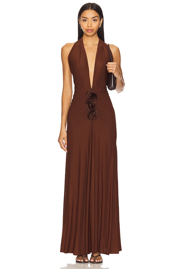 view 2 of 4 Elida Dress in Chocolate Brown