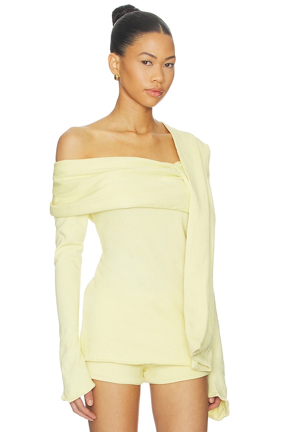 view 2 of 5 The Saki Top in Lemon Yellow