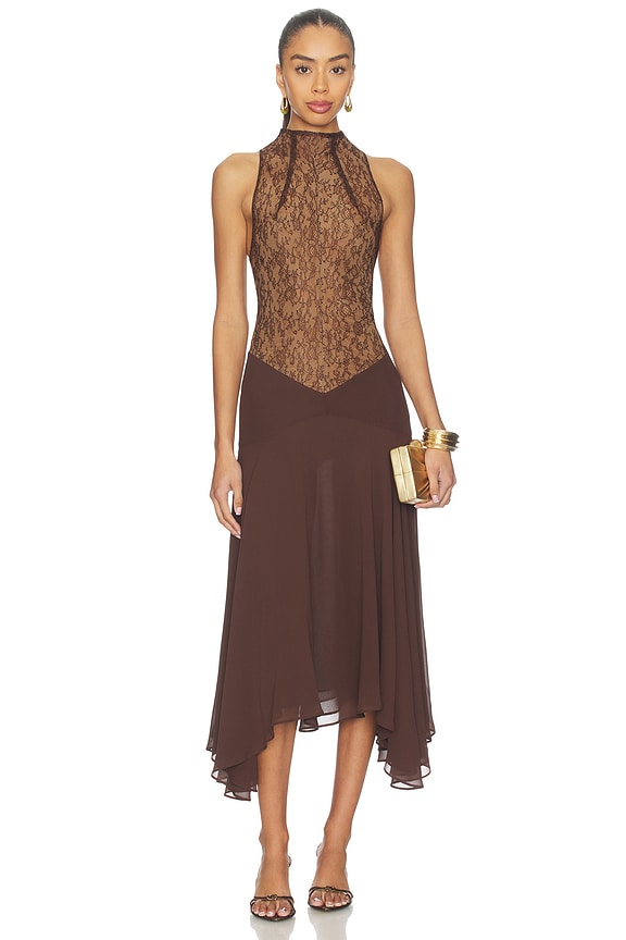 view 1 of 4 Chandra Midi Dress in Brown