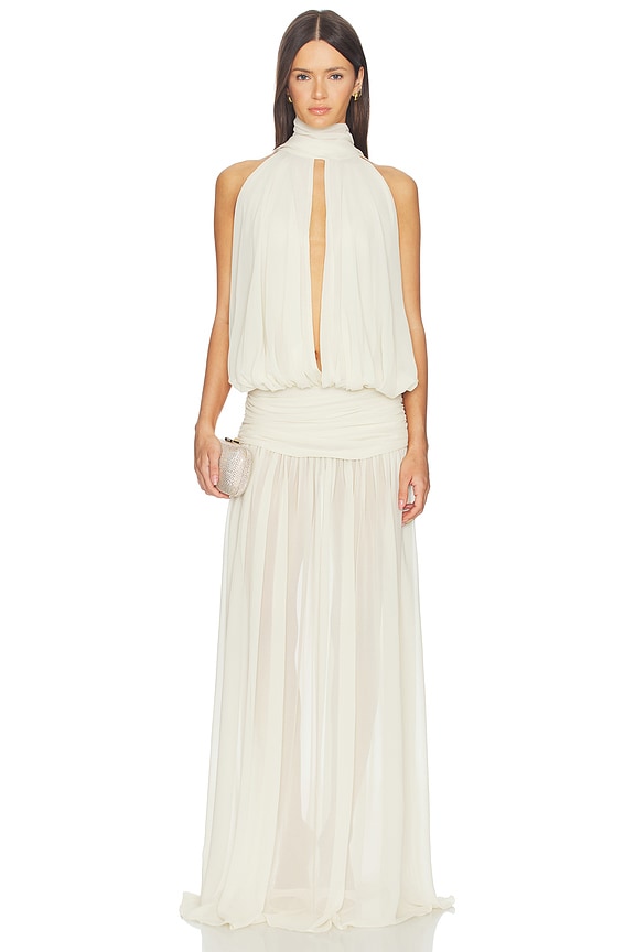 view 1 of 3 MAXIVESTIDO CRUZ in Cream