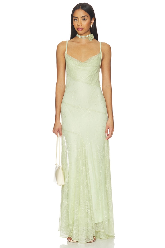 view 1 of 5 MAXIVESTIDO CALIMA in Mint Green