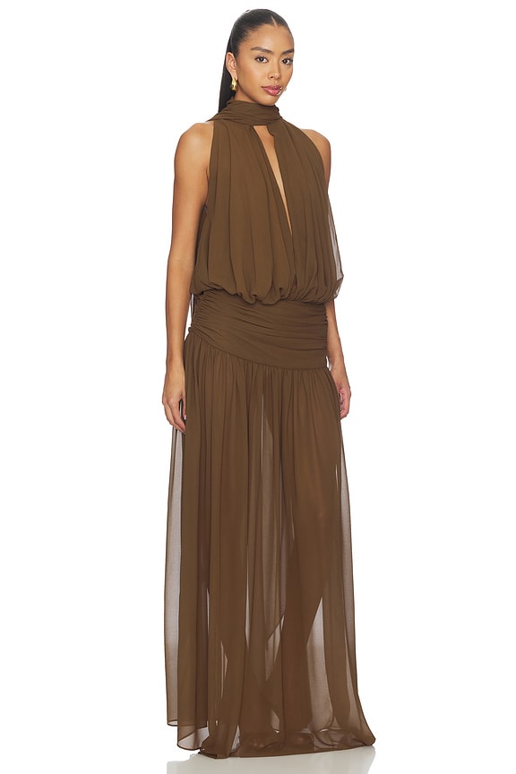 view 2 of 3 ROBE MAXI CRUZ in Taupe
