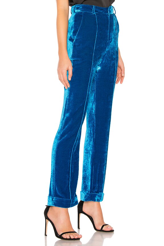 view 2 of 4 Tiger Lily Velvet Trouser in Teal