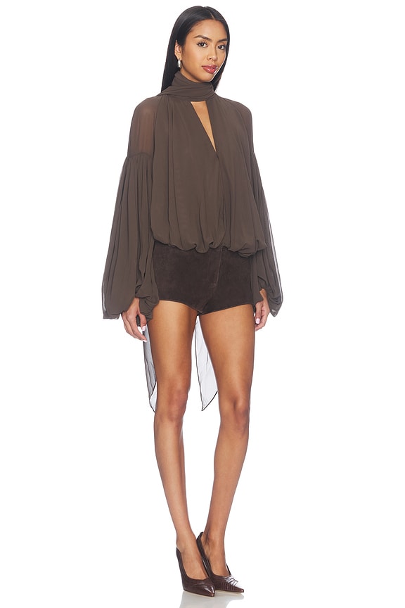 view 2 of 3 Solana Top in Chocolate Brown