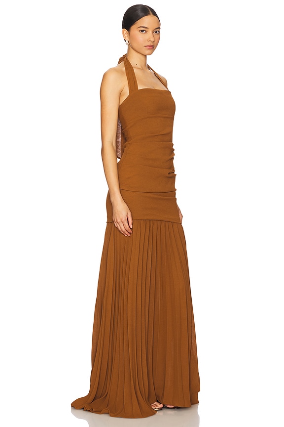 view 2 of 3 Delilah Dress in Terracotta