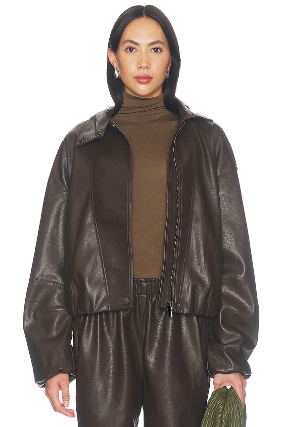 view 2 of 5 Camila Bomber & Scarf in Chocolate