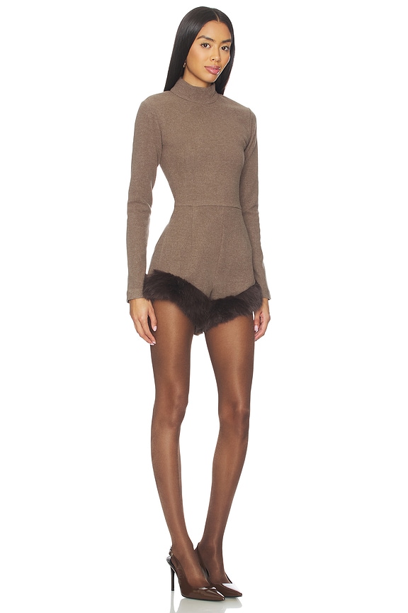 view 2 of 3 Teddy Romper in Brown