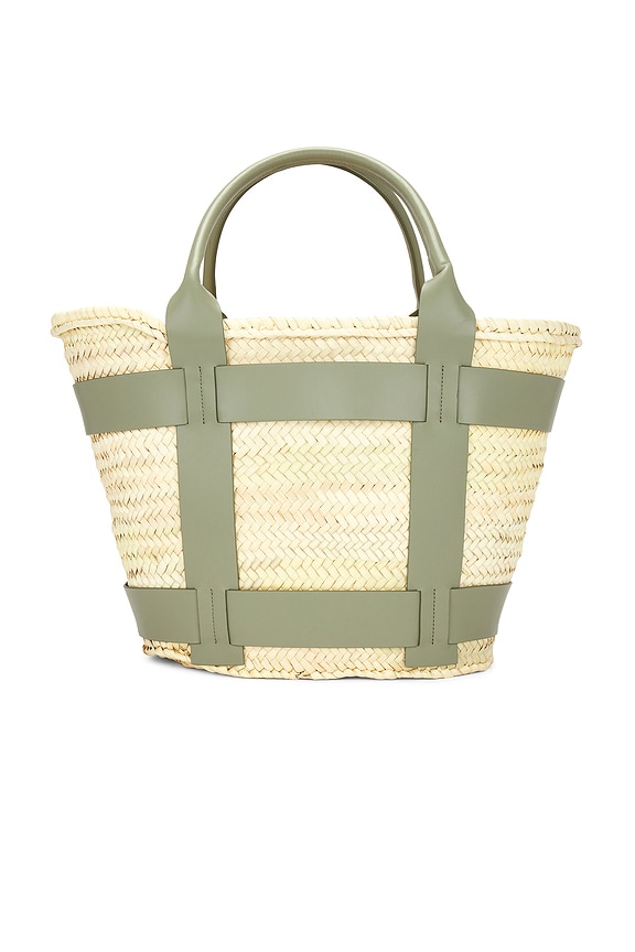 view 2 of 4 FOURRE-TOUT MAXI SANTORINI in Natural Raffia & Khaki Smooth