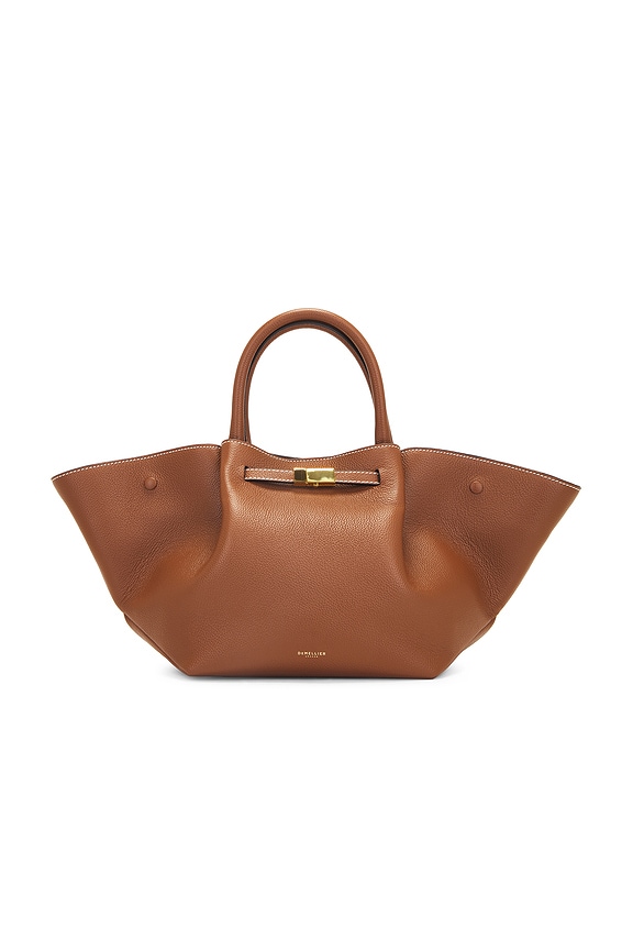 view 2 of 5 Midi New York Tote in Tan Grain & Ecru Stitching