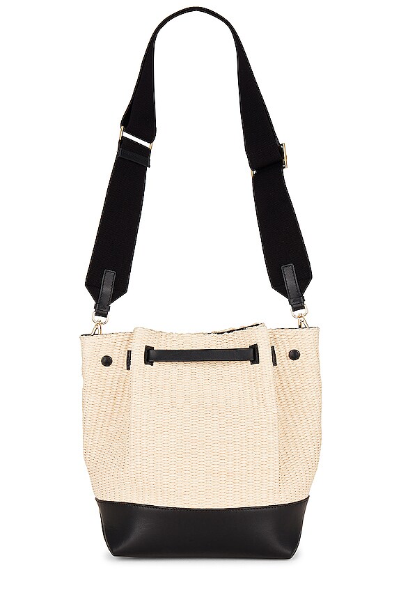view 2 of 4 BOLSO NEW YORK in Natural Raffia & Black Smooth