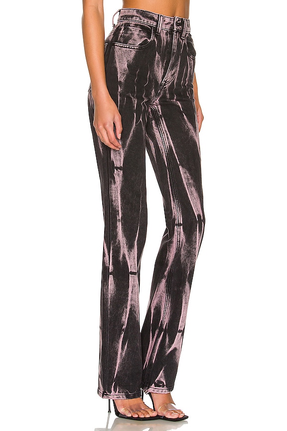 view 2 of 4 High Waisted Stacked Trouser in Acid Light Pink