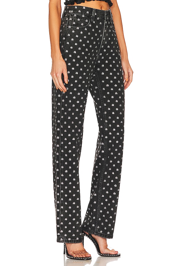 view 2 of 5 Crystal Mid Rise Relaxed Straight in Grey Aged