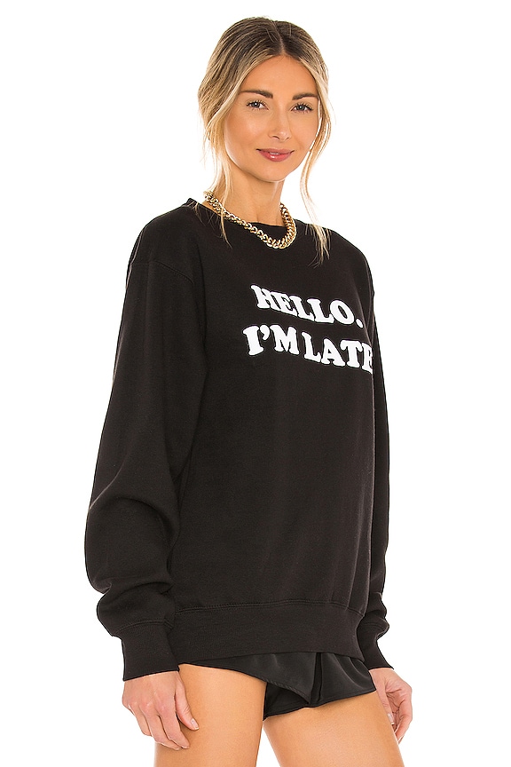 view 2 of 4 Hello I'm Late Sweatshirt in Black