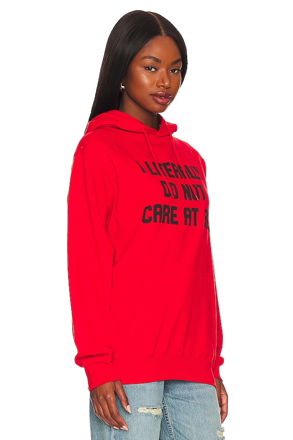 view 2 of 4 I Literally Do Not Care Hoodie in Red