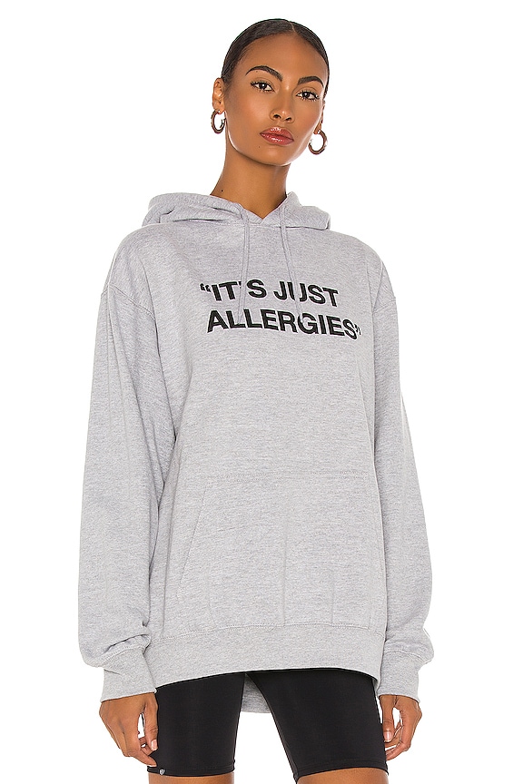 view 2 of 4 Just Allergies Oversized Hoodie in Heather Grey