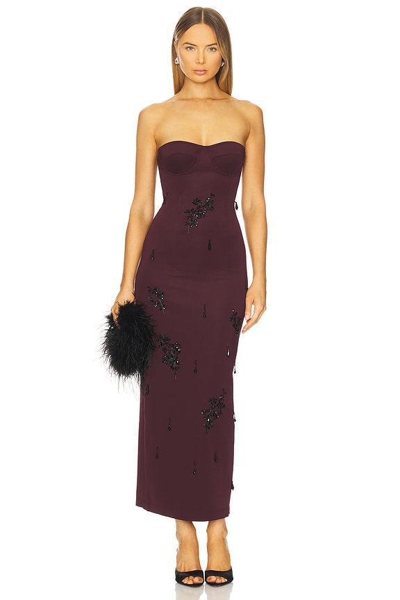 view 2 of 5 ROBE MAXI DRESS in Aubergine