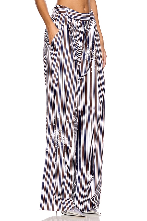 view 2 of 6 Wide Suit Pant in Coffee, Blue, & White