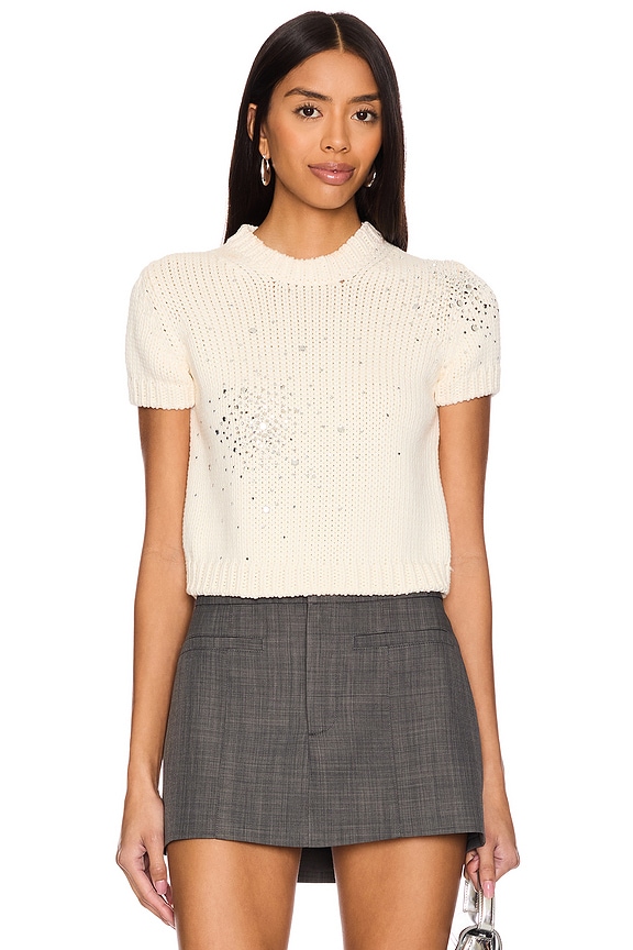 view 1 of 5 Chunky Knit T Shirt in Off White