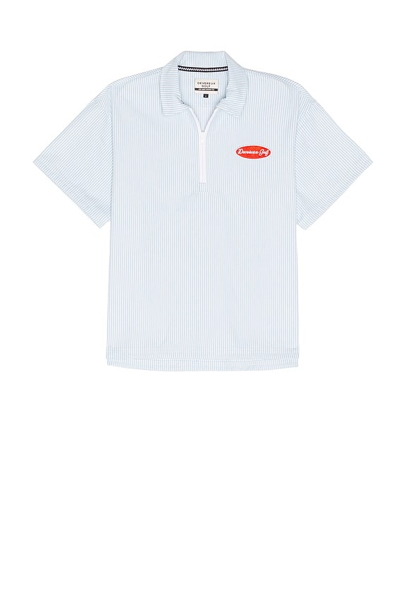 Devereux Golf The Mechanic Quarter Zip Shirt in Marine Layer