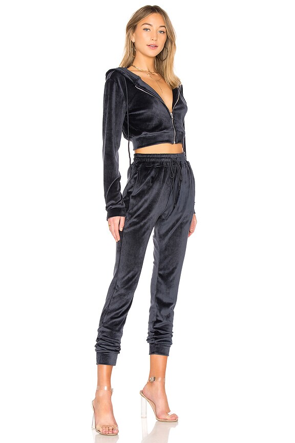 view 2 of 3 Velour Tracksuit in Stone Blue