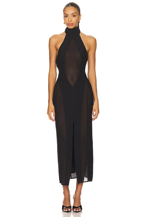 view 2 of 4 Koemi Sheer Panel Dress in Black
