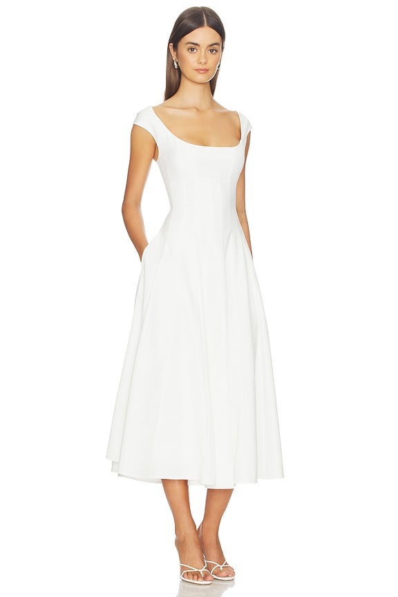 view 2 of 3 VESTIDO LEILA TWILL in Ivory