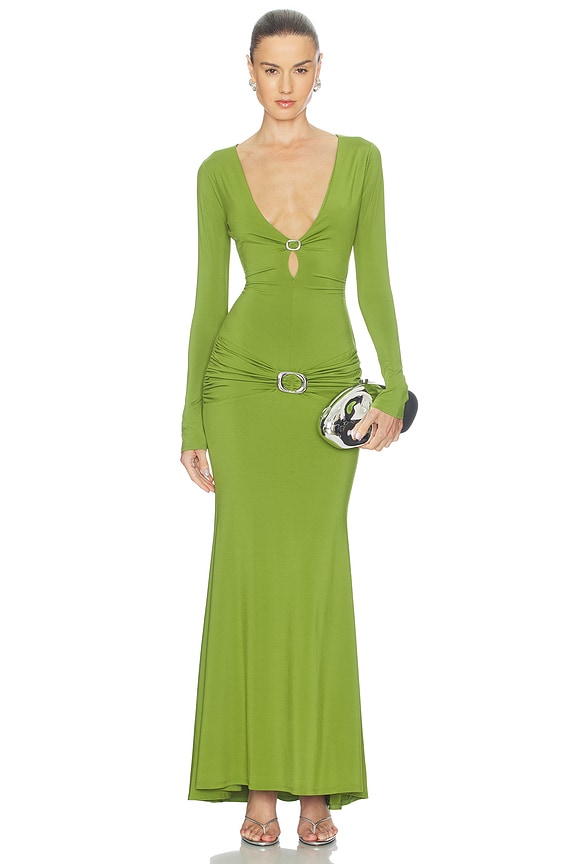view 1 of 3 Liora Long Sleeve Dress in Gem Green
